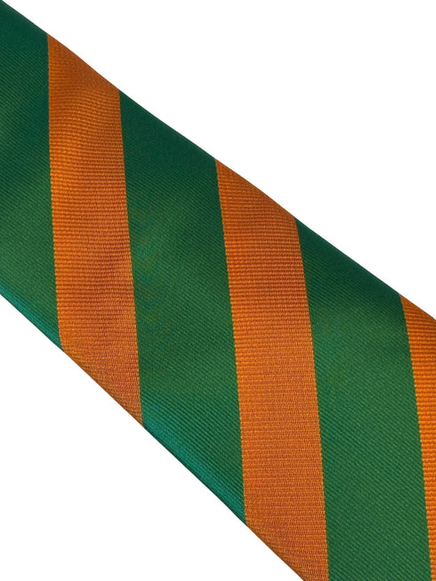 orange and green barber stripe  design tie