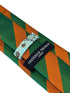 orange and green barber stripe  design tie