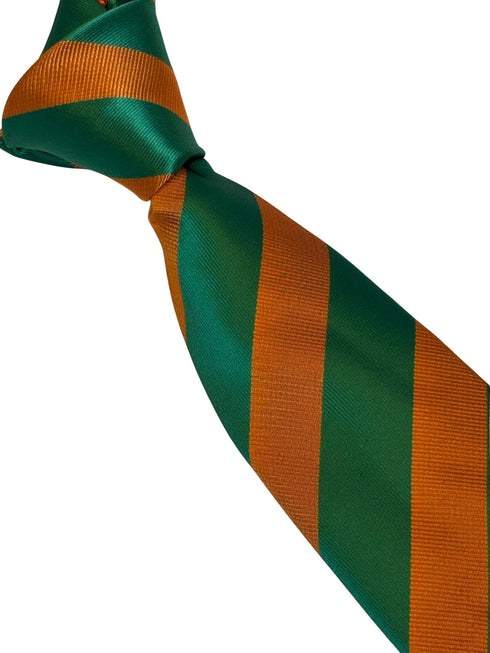 orange and green barber stripe  design tie