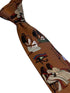 golden light brown tie with Egyptian hieroglyphics design