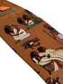 golden light brown tie with Egyptian hieroglyphics design
