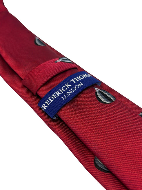 red tie with hot air balloon design