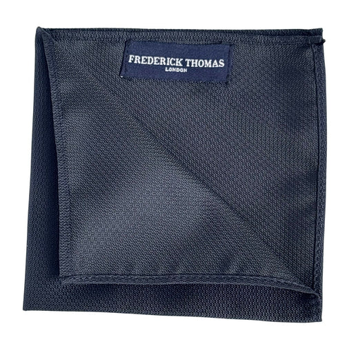 navy dark blue pocket square with Grenadine style subtle honeycomb design