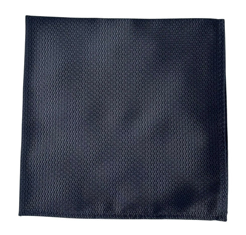 navy dark blue pocket square with Grenadine style subtle honeycomb design