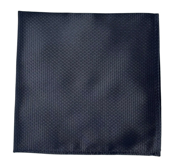 navy dark blue pocket square with subtle honeycomb design