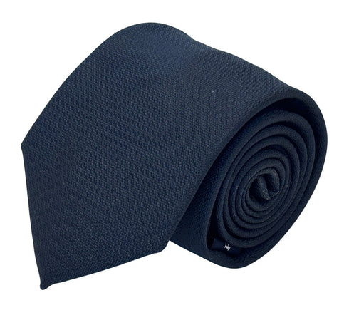 navy dark blue tie with a subtle honeycomb design