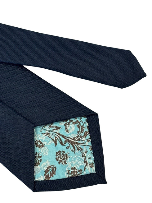 navy dark blue tie with a subtle honeycomb design