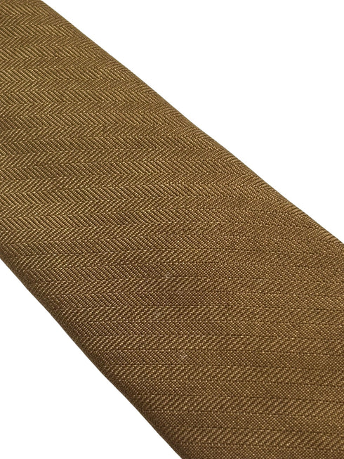 golden brown herringbone cotton tie