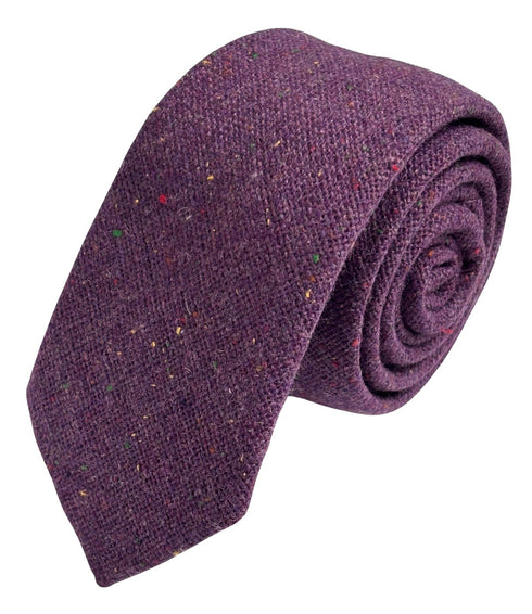 speckled dark purple wool tie