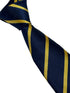 navy dark blue with yellow gold striped tie
