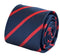 dark navy blue and red striped tie