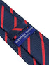 dark navy blue and red striped tie