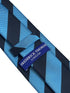 medium denim blue and dark navy blue barber striped tie