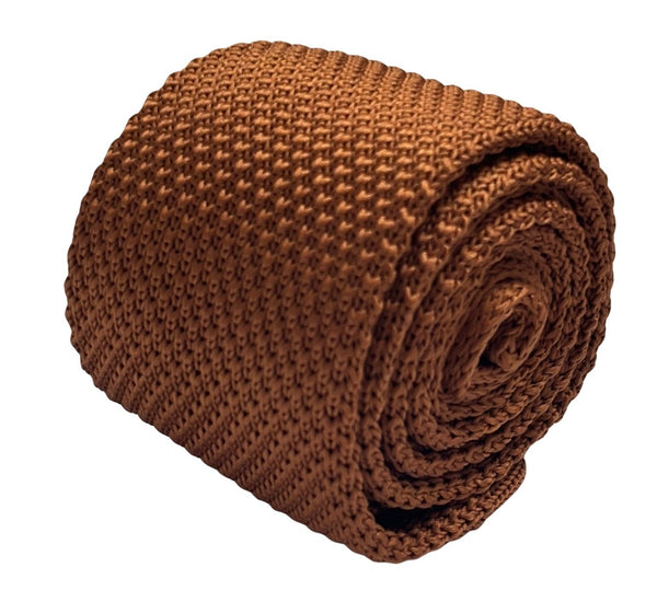 medium brown skinny knitted tie