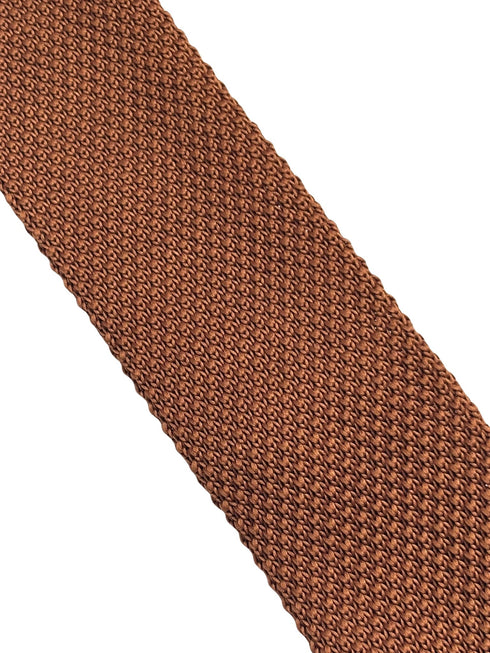 medium brown skinny knitted tie