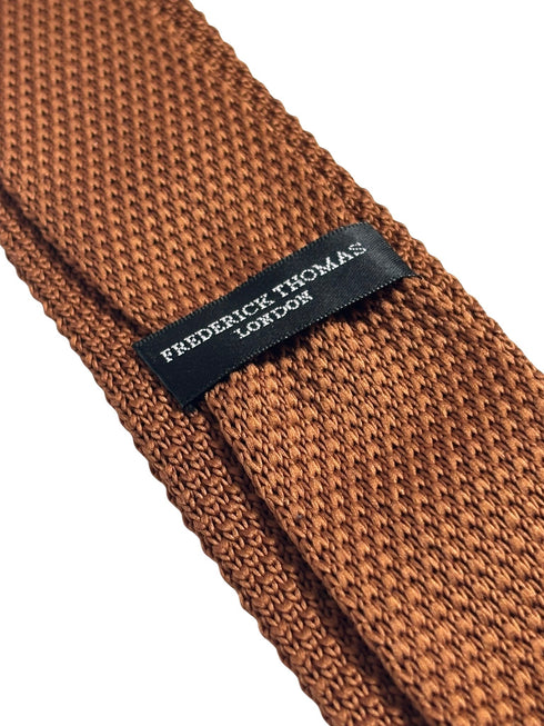 medium brown skinny knitted tie