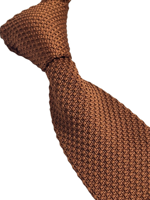 medium brown skinny knitted tie