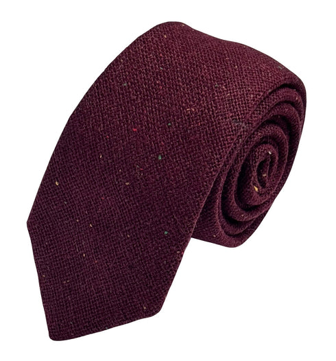 speckled maroon dark red burgundy 100% wool tie