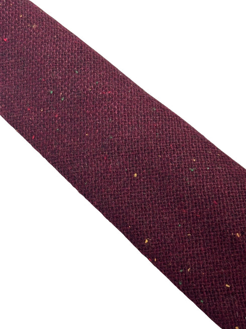 speckled maroon dark red burgundy 100% wool tie