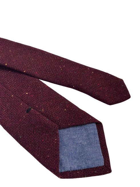 speckled maroon dark red burgundy 100% wool tie