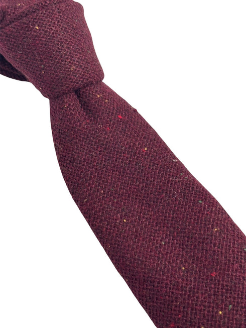speckled maroon dark red burgundy 100% wool tie