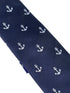 navy dark blue tie with a nautical white anchor design