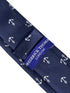 navy dark blue tie with a nautical white anchor design