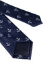 navy dark blue tie with a nautical white anchor design