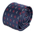 navy tie with a nautical anchor and ship wheel design
