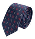 navy tie with a nautical anchor and ship wheel design