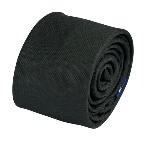 khaki army dark green cotton tie with herringbone design