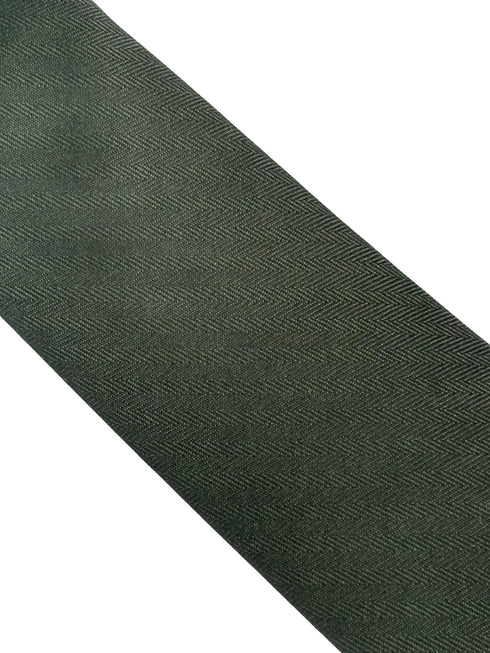 khaki army dark green cotton tie with herringbone design