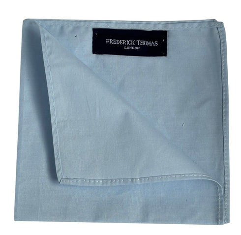 light sky baby blue cotton pocket square handkerchief