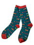 mens 100% cotton socks with fish fishing design
