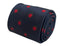 navy dark blue tie with embroidered red apple design