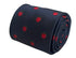 navy dark blue tie with embroidered red apple design