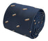 navy dark blue tie with embroidered harmonica design