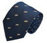 navy dark blue tie with embroidered harmonica design