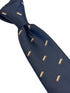 navy dark blue tie with embroidered harmonica design