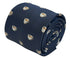 navy dark blue tie with embroidered British tea cup design