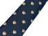 navy dark blue tie with embroidered British tea cup design