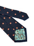 navy dark blue tie with embroidered Tudor war of roses historical design