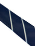 navy dark blue tie with light blue and white stripe design