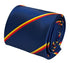navy dark blue tie with a red and yellow stripe design