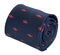 navy dark blue tie with an embroidered red snapper fishing design