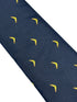 navy dark blue tie with Australian boomerang design
