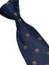 navy dark blue tie with brown grizzly bear design