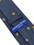 navy dark blue tie with gold mulberry tree design