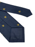 navy dark blue tie with gold mulberry tree design