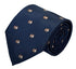 navy dark blue tie with embroidered hamster guinea pig design
